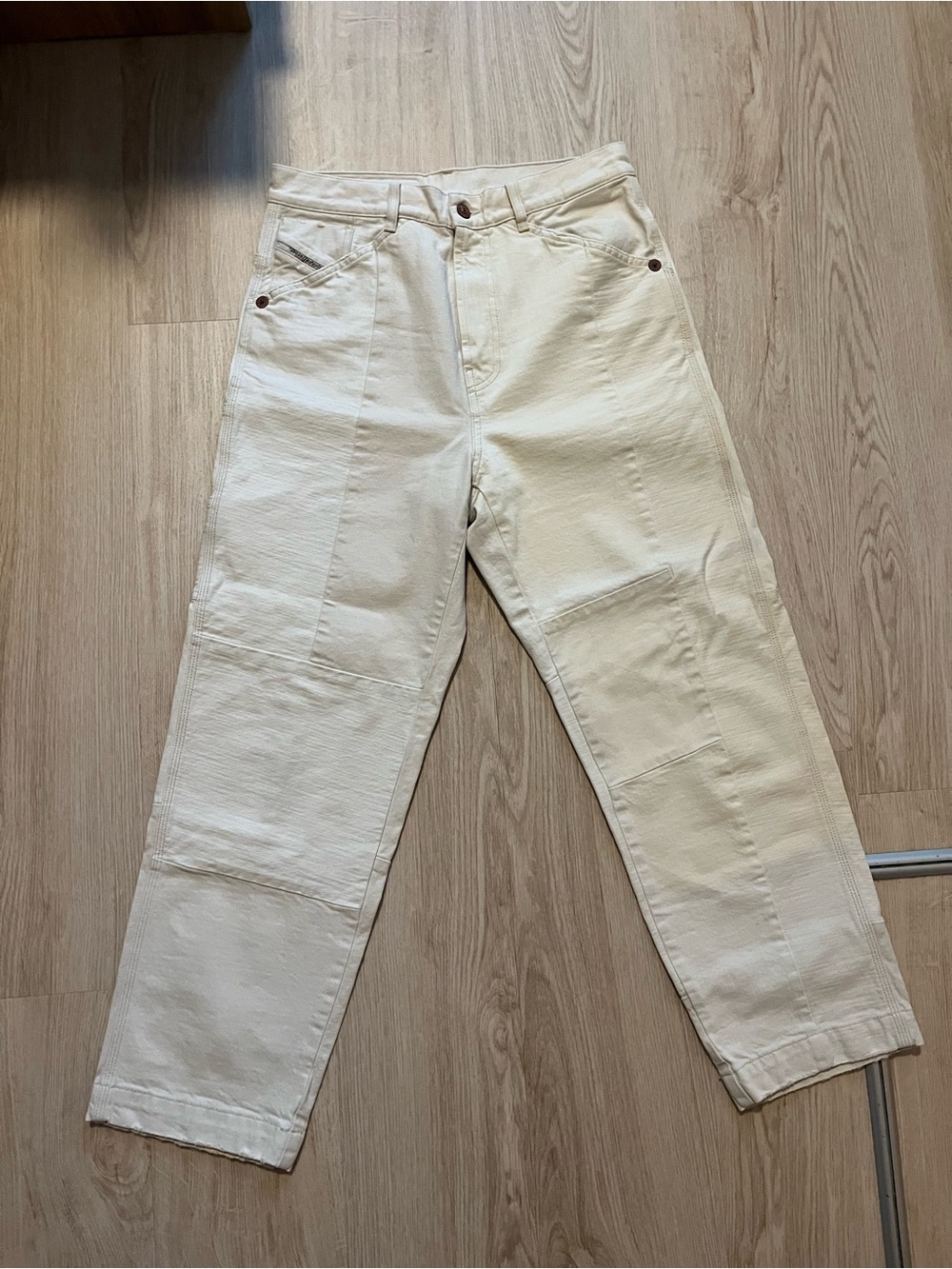 Diesel Cream Patchwork Carpenter Pant